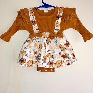 Baby Girl Onesie Dress - 3-6 months - Long Sleeves